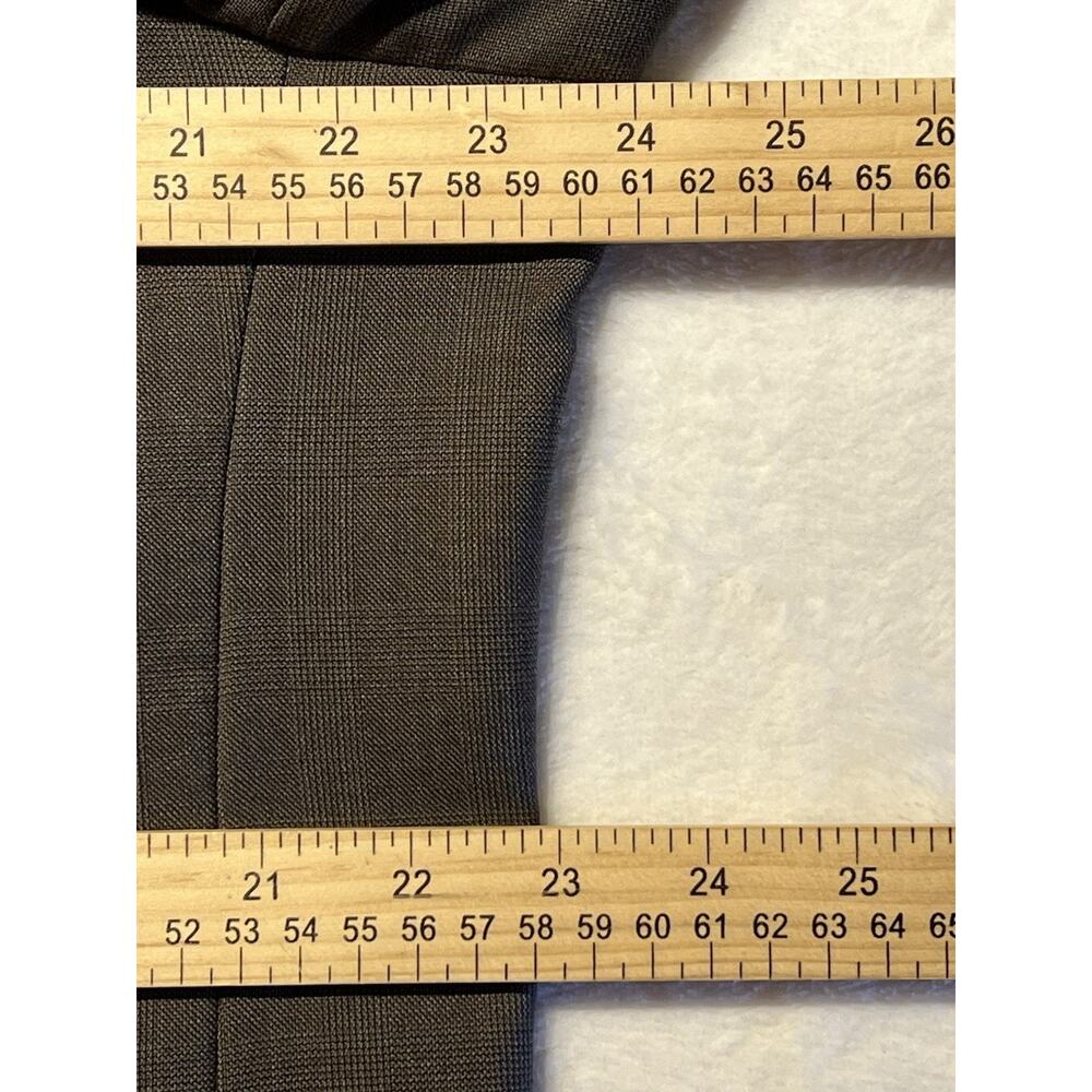 Vtg Hart Schaffner Marx 44-46L 38x30 Taupe Gray Blue Glen Plaid Classic Suit - Picture 13 of 16